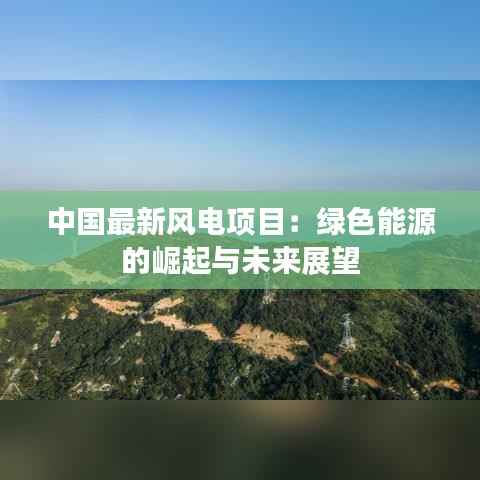 中国最新风电项目:绿色能源的崛起与未来展望