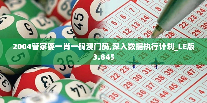 2004管家婆一肖一码澳门码,深入数据执行计划_LE版3.845