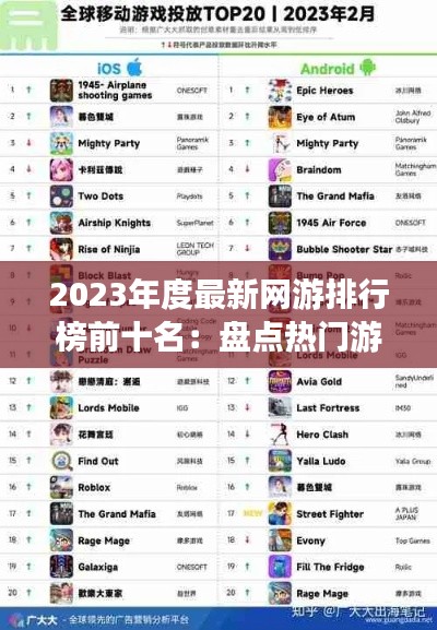 2023年度最新网游排行榜前十名：盘点热门游戏盛宴